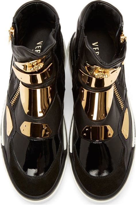 versace black leather shoes style|Versace black and white shoes.